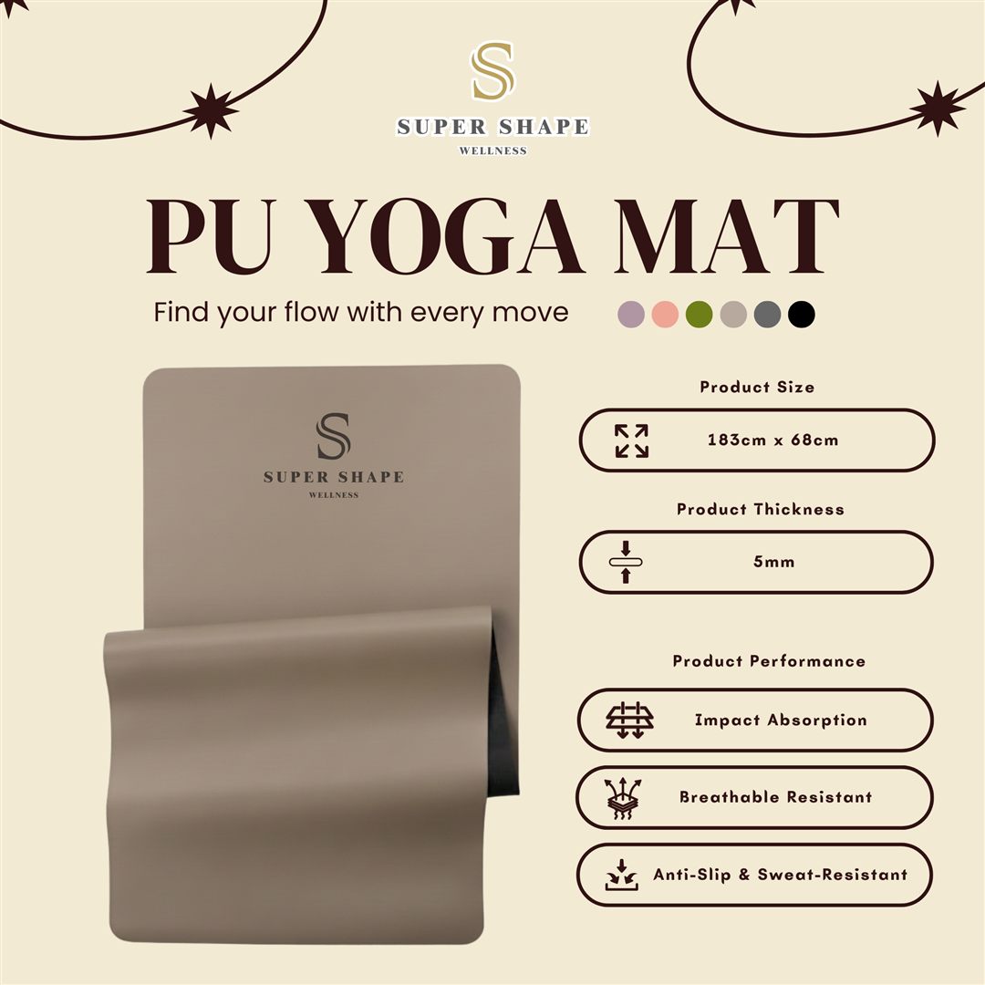 SuperShape Premium Anti-Slip Yoga Mat 5mm